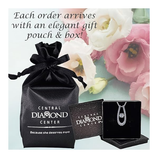 Central Diamond Center “U” Shape Dancing Gemstone Necklace for Women in 925 Sterling Silver w/Pure Brilliance Zirconia