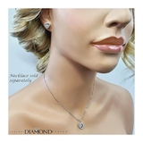 Central Diamond Center Heart Dancing Gemstone Earrings in Sterling Silver made w/ Pure Brilliance Zirconia