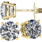 Simulated Diamond Stud Earrings Round Sterling Silver Hypoallergenic 0.30-8.00cttw