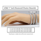 Lab Created CVD Diamond Cluster Tennis Bracelet 4ctw-7 1/2 ctw, 7 or 8" 10kt Gold