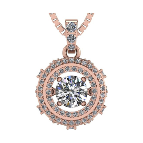 Drum Dancing Gemstone Necklace for Women in 925 Sterling Silver w/ Pure Brilliance Zirconia
