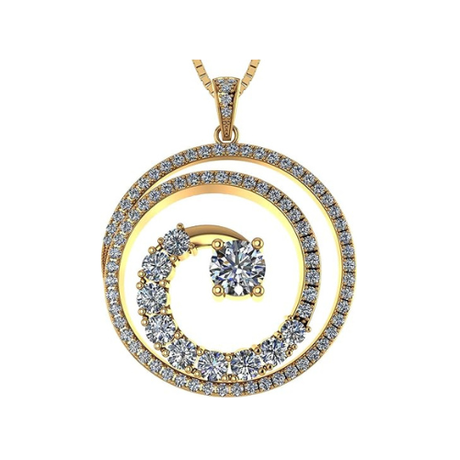 Elegant Swirl Simulated Diamond Necklace – Solid Sterling Silver, Platinum Plated – Dazzling Central Diamond Accent for Women