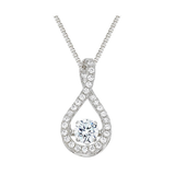 Twisted Pear Dancing Gemstone Necklace in 925 Sterling Silver w/ Pure Brilliance Zirconia CZ