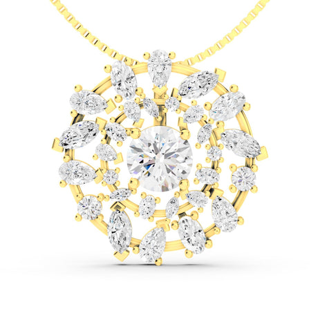 Galaxia Sunburst Necklace Made with Swarovski CZ & Sterling Silver