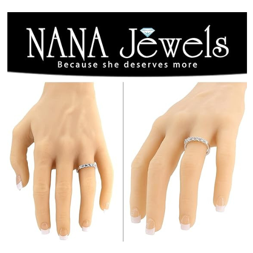 NANA Jewels Simulated 5 Stone 1carat Diamond Engagement Ring Wedding Ring CZ-Silver-10K or 14k Gold