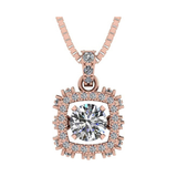 Rhombus Dancing Gemstone Necklace for Women in 925 Sterling Silver & Pure Brilliance Zirconia