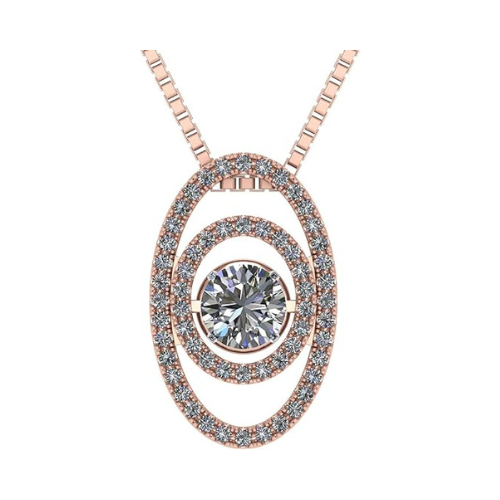 Double Square Dancing Gemstone Necklace for Women in Sterling Silver w/ Pure Brilliance Zirconia