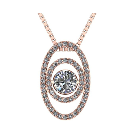 Double Square Dancing Gemstone Necklace for Women in Sterling Silver w/ Pure Brilliance Zirconia