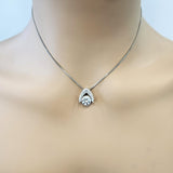 Central Diamond Center Ultimate Omega Dancing Gemstone Necklace in 925 Sterling Silver w/Pure Brilliance Zirconia