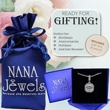 NANA Asscher Cut Halo CZ Simulated Diamond Solitaire Necklace Sterling Silver 7mm Zirconia Center Gemstone