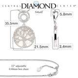 Central Diamond Center Sterling Silver Tree of Life Pendant Necklace or Earrings with CZ and Mother of Pearl – Gift for Women
