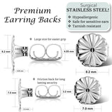 Extra-Large Hypoallergenic Earring Backs-7mm-8.2mm(3 Pairs)-Secure & Comfortable Replacement for Earrings