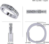 Anniversary Band Ring Channel Set w/ 0.75ctw Pure Brilliance Zirconia in Silver, 10K, or 14K Gold