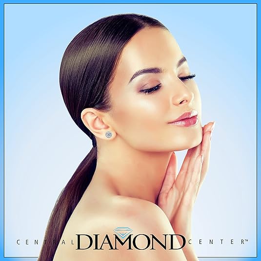 Central Diamond Center Halo Earring & Necklace Set, Solid Sterling Silver w/Pure Brilliance Zirconia - Hypoallergenic