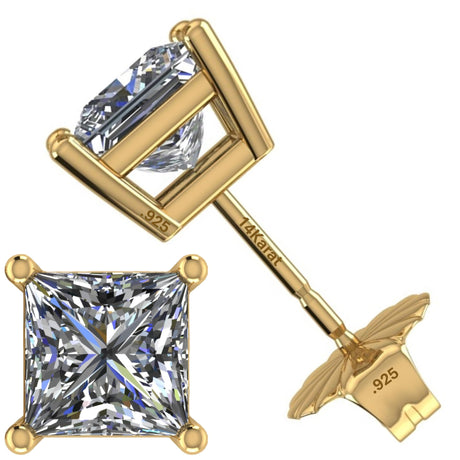 0.20ct-0.30ct CVD-Lab-Grown Diamond Stud Earrings (E-F, VS-SI), Solid 14K Gold & Silver, Threaded or Friction Post