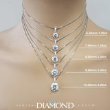 4 Prong Round Solitaire Simulated Diamond Necklace in Solid Sterling Silver with Pure Brilliance Zirconia
