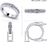 Anniversary Band Ring Channel Set w/ 0.75ctw Pure Brilliance Zirconia in Silver, 10K, or 14K Gold