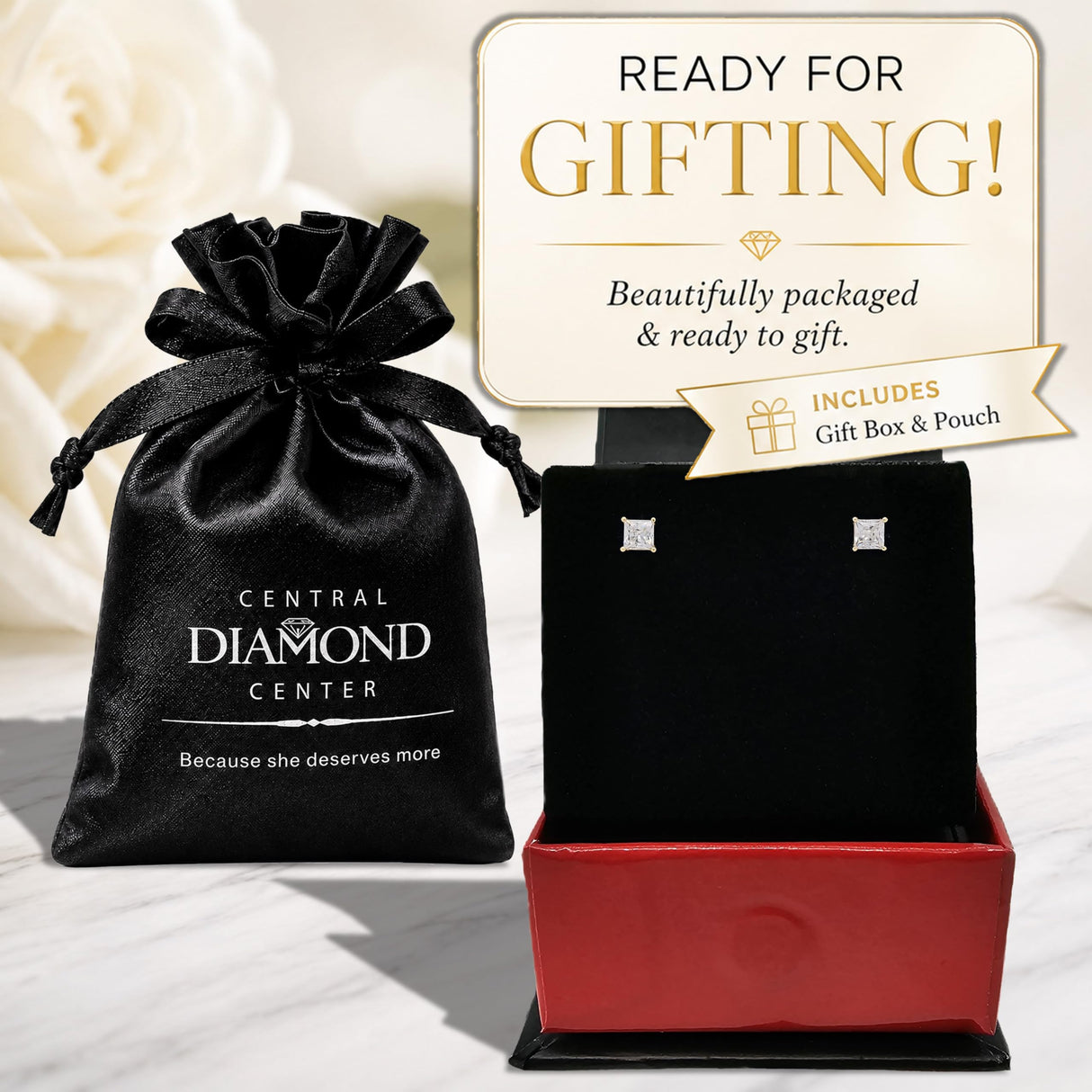 0.20ct-0.30ct CVD-Lab-Grown Diamond Stud Earrings (E-F, VS-SI), Solid 14K Gold & Silver, Threaded or Friction Post
