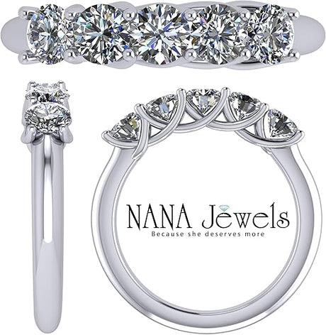 NANA Jewels Simulated Diamond wedding Ring, Wedding Band, 1.00ctw Lucita Sterling Silver-10K-14K Gold