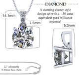 4 Prong Round Solitaire Simulated Diamond Necklace in Solid Sterling Silver with Pure Brilliance Zirconia