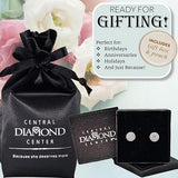 Round Halo Stud Earrings 0.85cttw-4.50cttw in Sterling Silver w/Pure Brilliance Zirconia, Hypoallergenic