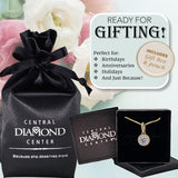 Round Simulated Diamond Solitaire Necklace/Pendant- Double Halo from 1 to 3 carat center- Sterling Silver