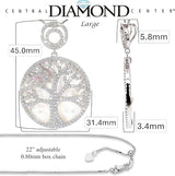 Central Diamond Center Sterling Silver Tree of Life Pendant Necklace or Earrings with CZ and Mother of Pearl – Gift for Women