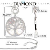 Central Diamond Center Sterling Silver Tree of Life Pendant Necklace or Earrings with CZ and Mother of Pearl – Gift for Women