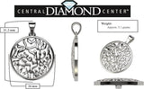 Central Diamond Center Shema Full Prayer Pendant Necklace, Solid .925 Sterling Silver & Gold Plated With A 22" Adjustable Box Chain
