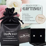 14K Gold Posts & Sterling Silver Princess Cut CZ Stud Earrings w/Pure Brilliance Zirconia, 1.50-4.00ctw