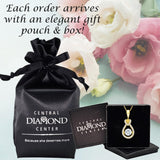 Heart & Pear Dancing Gemstone Necklace for Women 925 Sterling Silver & Pure Brilliance Zirconia