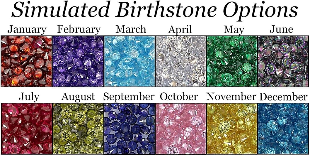 Central Diamond Center S-Bar Couples 2 Stone Ring w/ Simulated Birthstones, Sterling Silver, 10K, or 14K Gold