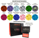 Central Diamond Center Infinity Mothers Rings w/ 1 to 6 Simulated Birthstones in Sterling Silver,  10K or 14K Gold