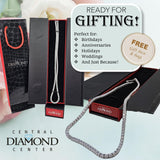 Central Diamond Center Sterling Silver & Graduated CZ 3 or 4 prongs Tennis Necklace, 18", White, Yellow or Rose Gold Plated