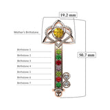 Key to Infinity Love Mother & Child Necklace w/ 1-7 Birthstones in Silver, 10K, or 14K Gold