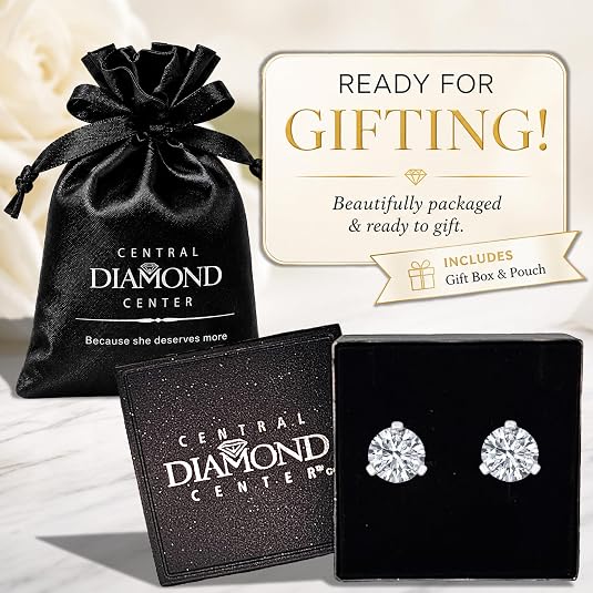 Lucita Simulated Birthstone Stud Earrings with Solid 14K Gold Posts & Sterling Silver Basket
