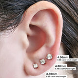 Central Diamond Center 14K Hypoallergenic Solid Gold Post Swarovski Zirconia Stud Earrings-Premium Comfort, No Irritation-Classic Gift for Sensitive Ears (Various Sizes)