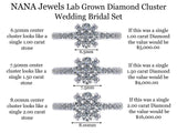 Lab Created CVD Diamond Cluster Center Wedding Bridal Set 10kt Gold