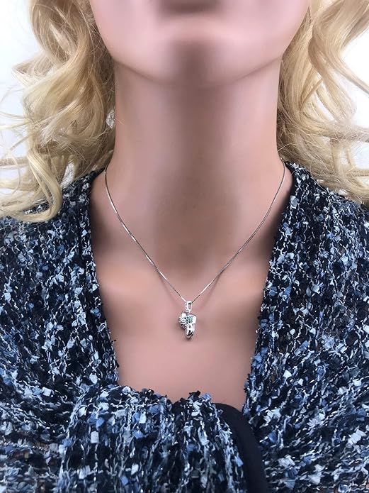 Baby Shoe Birthstone Necklace Pendant w/Pure Brilliance Zirconia - Gold Plated Silver, Solid 10K Gold or 14K Gold