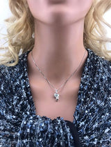 Baby Shoe Birthstone Necklace Pendant w/Pure Brilliance Zirconia - Gold Plated Silver, Solid 10K Gold or 14K Gold