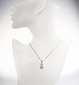 Heart & Pear Dancing Gemstone Necklace for Women 925 Sterling Silver & Pure Brilliance Zirconia