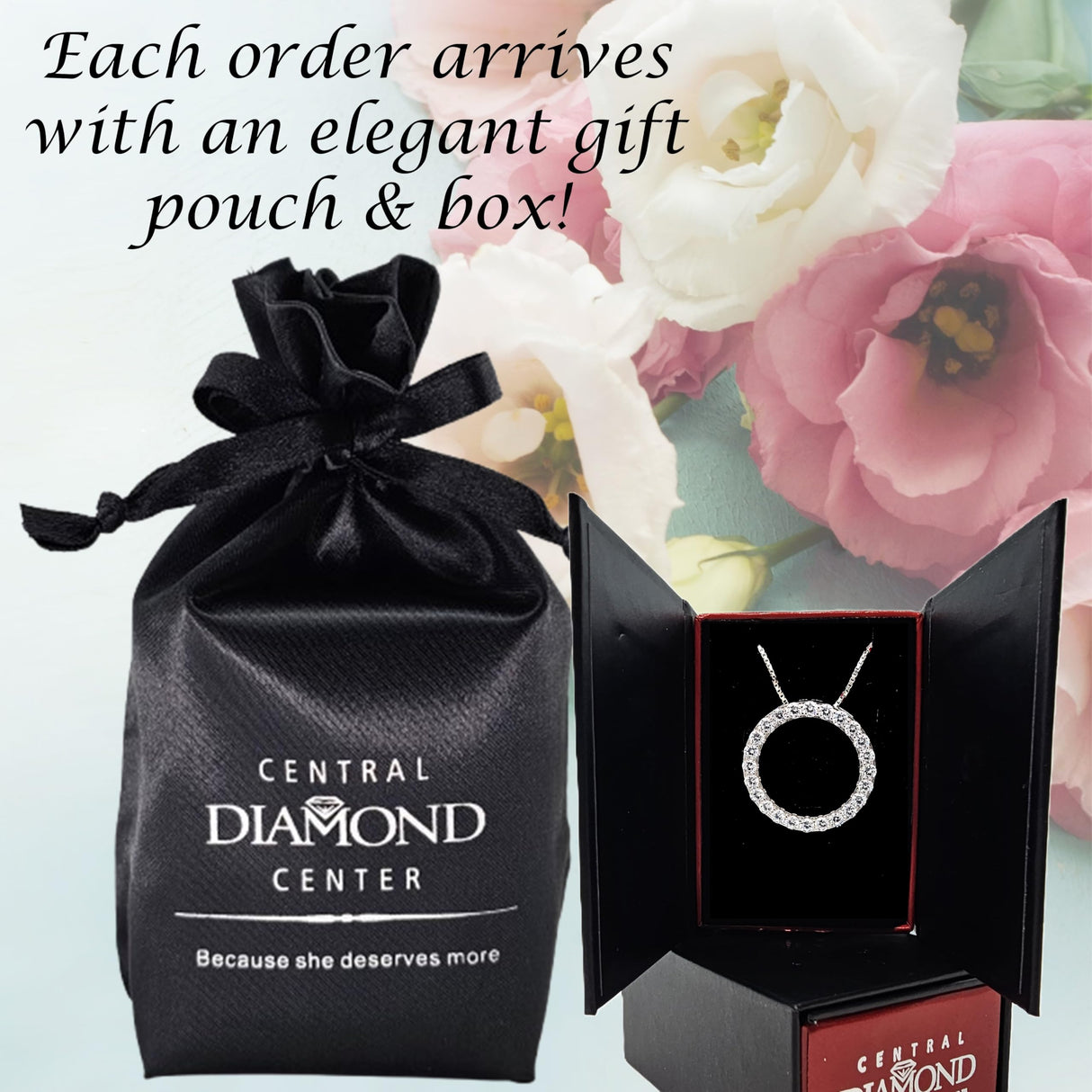 Central Diamond Center Sterling Silver Circle of Life Pendant Necklace – 5.00 Carat Cubic Zirconia (27 Stones, 3.50mm Each) – 925 Silver, 5g – Eternal Love Jewelry for Women