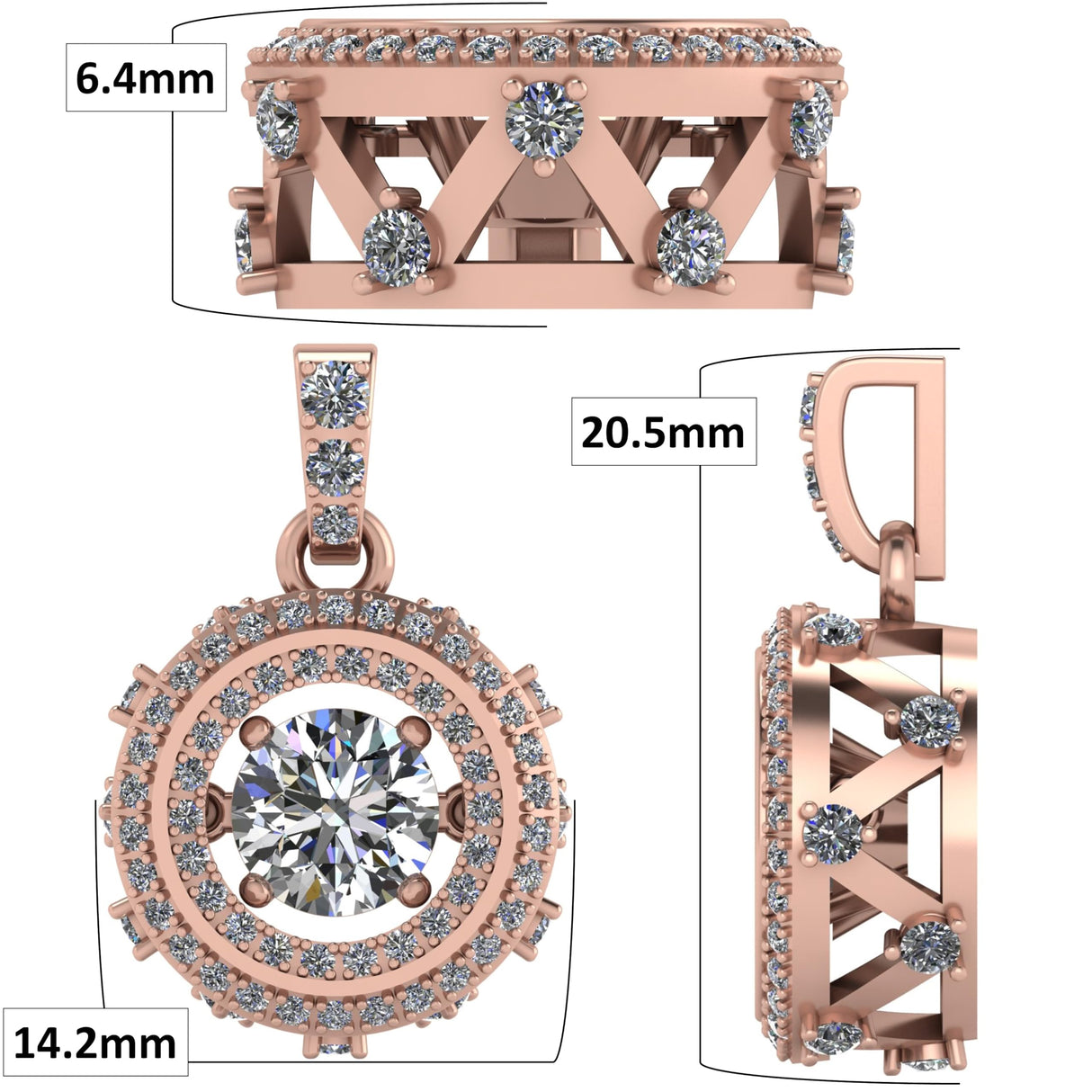 Drum Dancing Gemstone Necklace for Women in 925 Sterling Silver w/ Pure Brilliance Zirconia
