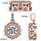 Drum Dancing Gemstone Necklace for Women in 925 Sterling Silver w/ Pure Brilliance Zirconia