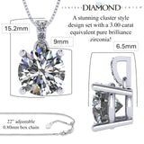 4 Prong Round Solitaire Simulated Diamond Necklace in Solid Sterling Silver with Pure Brilliance Zirconia
