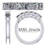 Central Diamond Center Asscher Cut Lucita Mothers Rings w/ 1 to 7 Simulated Birthstones in Sterling Silver, 10K or 14K Gold