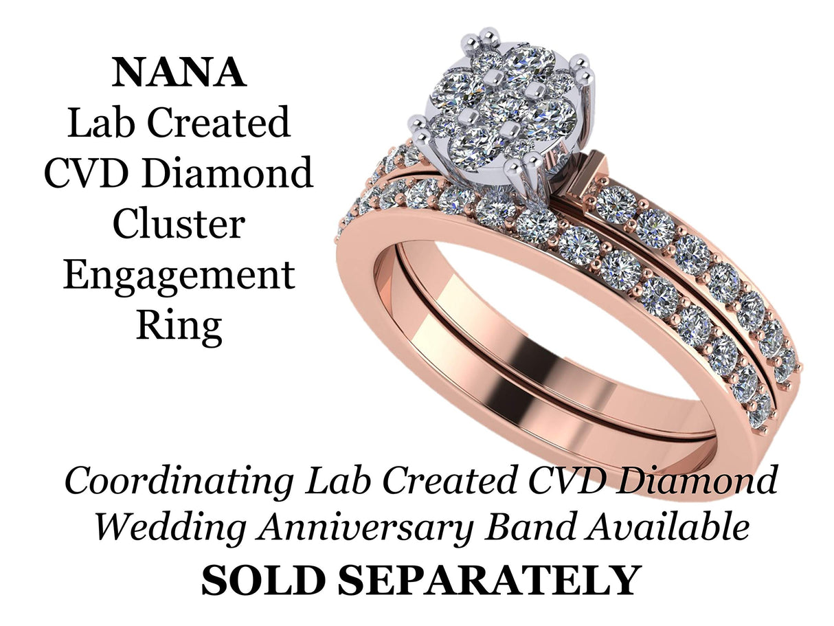 CVD Diamond Engagement Ring 10k Gold 9 stone Cluster. Looks like a solid 1-1.5-2carat diamond Solitaire