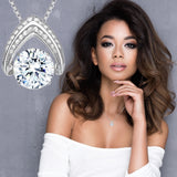 Central Diamond Center Ultimate Omega Dancing Gemstone Necklace in 925 Sterling Silver w/Pure Brilliance Zirconia
