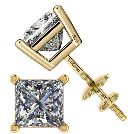 0.20ct-0.30ct CVD-Lab-Grown Diamond Stud Earrings (E-F, VS-SI), Solid 14K Gold & Silver, Threaded or Friction Post