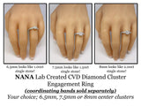 CVD Diamond Engagement Ring 10k Gold 9 stone Cluster. Looks like a solid 1-1.5-2carat diamond Solitaire